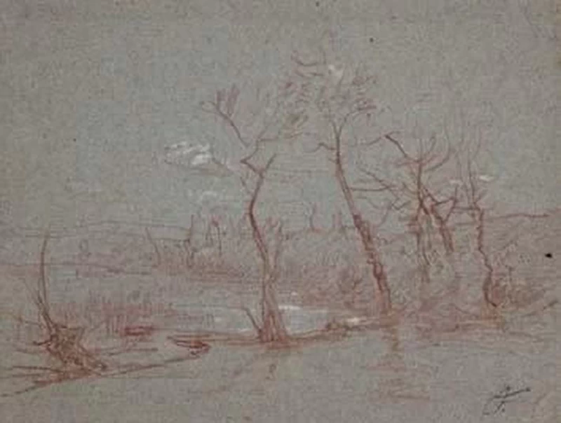 Studio per paesaggio con alberi